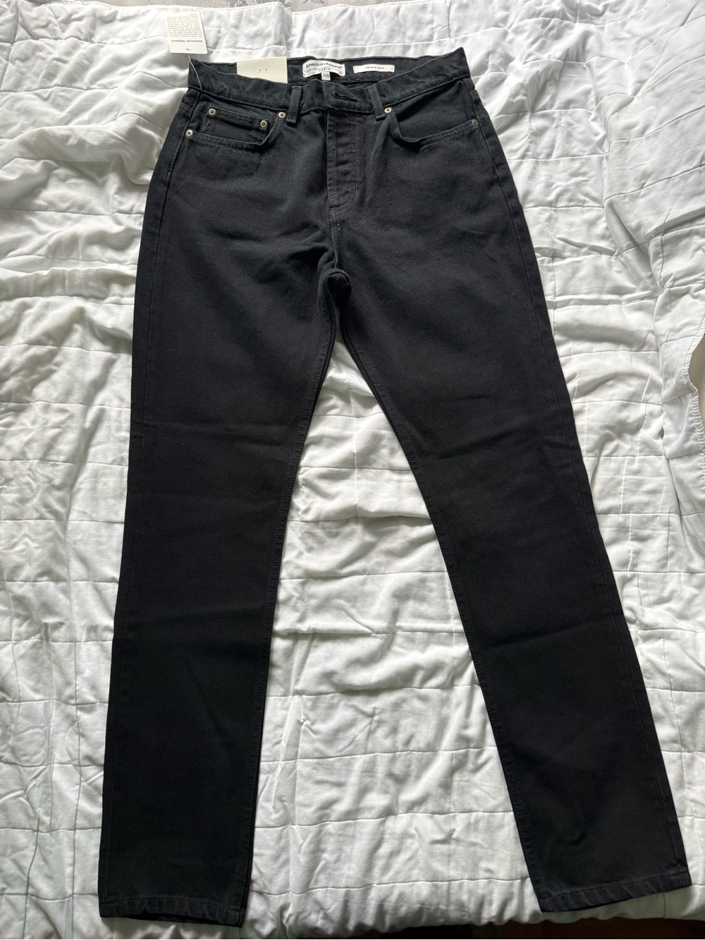 American Apparel Black Slim Straight Jeans